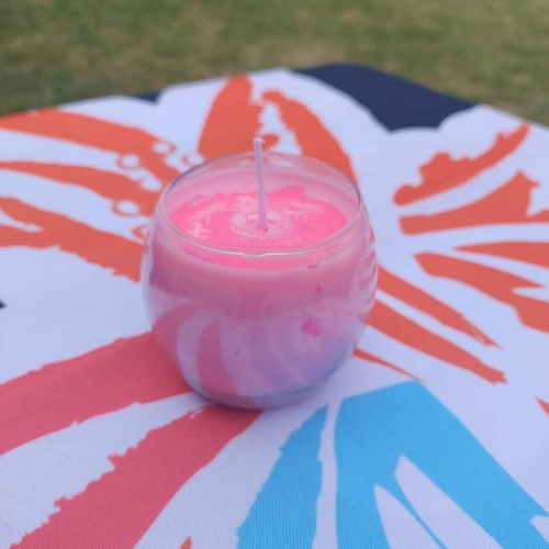 Vela Frasco Bochin Vidrio Mediano Varios Aromas